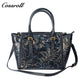 Vintage Embossed Leather Tote Bag for Women, Large Capacity Handbag & Crossbody Bag, Premium Hand-Carved Commuter Bag