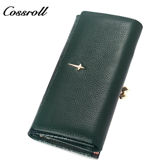 2023 New Products indestructible geniune leather wallet  Lychee leather