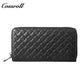 Men's Diamond Quilted Long Zip Around Wallet, Large Capacity Multi-Slot Clutch Purse, All-in-One Long Wallet for Daily Commute, Coins & ID Documents