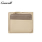 Women's Color Block Litchi Grain Cowhide Bifold Wallet, Minimalist Contrast Genuine Leather Card Holder, Small Bifold Purse with Zipper Coin Pocket