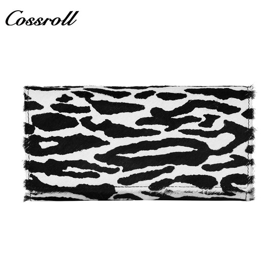 Zebra Print Vintage Long Wrist Wallet, Fashionable and Versatile Large Capacity Card Holder