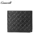 Men's Diamond Quilted Genuine Leather Bifold Wallet, Multi-Slot Ultra Slim Short Purse for Business & ID Cards