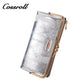 Fashion hand grip grain head layer cowhide zipper long purse temperament 2024 new leather big money clip to put mobile phones