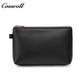 Genuine Leather Zipper Clutch, Minimalist Cowhide Pouch for Phone, Coins & Small Items