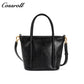 Women's Waxed Cowhide Handheld Tote Bag, Versatile Shoulder & Crossbody Commuter Bag