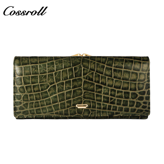 2024 niche bag high texture trend all-in-one women's long clutch bag foreign crocodile fashion purse