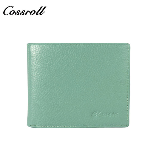 Factory custom short simple leather purse for women cowhide coin bag for women purse money clip