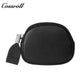 Genuine Leather Wallet for Women, Mini Zip Key Holder, Pebbled Grain Shell-Shaped Bag