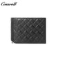 Men's Diamond Quilted Genuine Leather Money Clip Wallet, Ultra Slim Bifold Multi-Slot ID & Card Holder