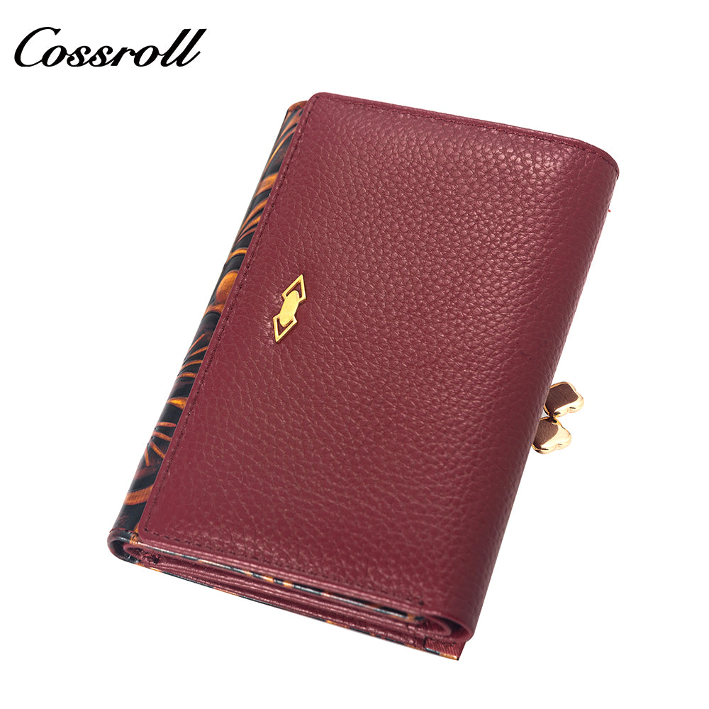 Wholesale High Quality  ladies purse  geniune leather wallet  Lychee leather