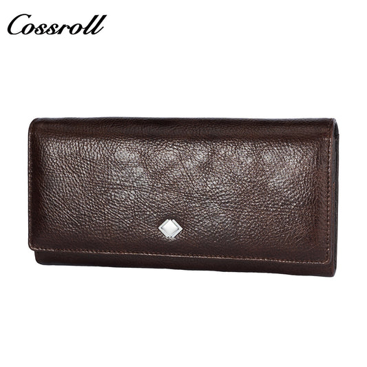 Factory custom short simple leather purse for women cowhide coin bag for women purse money clip