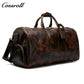 Crazy horse leather tote top layer cowhide travel bag to make old duffel bag Leather travel bag chunky shoulder bag