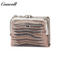 Women's short wallet, genuine leather, fashionable embossed design, clasp lizard texture coin purse