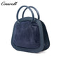 Velvet Patchwork Handbag for Women, Minimalist Retro Style Top Handle Bag, Versatile Commuter Shoulder Bag