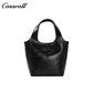 Women's Cowhide Commuter Hand Tote Bag, Minimalist Crossbody Bag with Adjustable Shoulder Strap