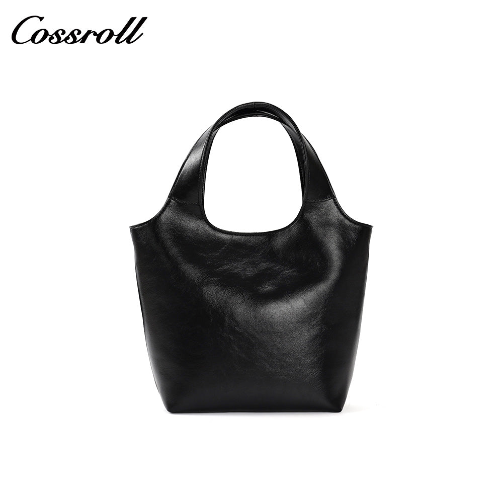 Women's Cowhide Commuter Hand Tote Bag, Minimalist Crossbody Bag with Adjustable Shoulder Strap
