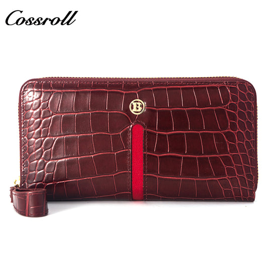 2023 Hot New Products real leather long   crocodile texture patent leather