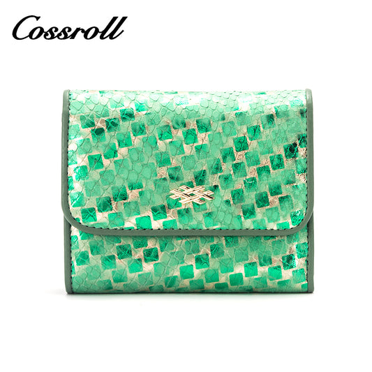 High-grade snakeskin leather short purse female 2024 temperament new wallet