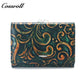 Factory custom 2023 fashion vintage pattern purse women's long and short leather purse holding large capacity wallet