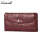 Genuine leather wallet, tri-fold, fashionable soft cowhide clutch, large-capacity women's wallet