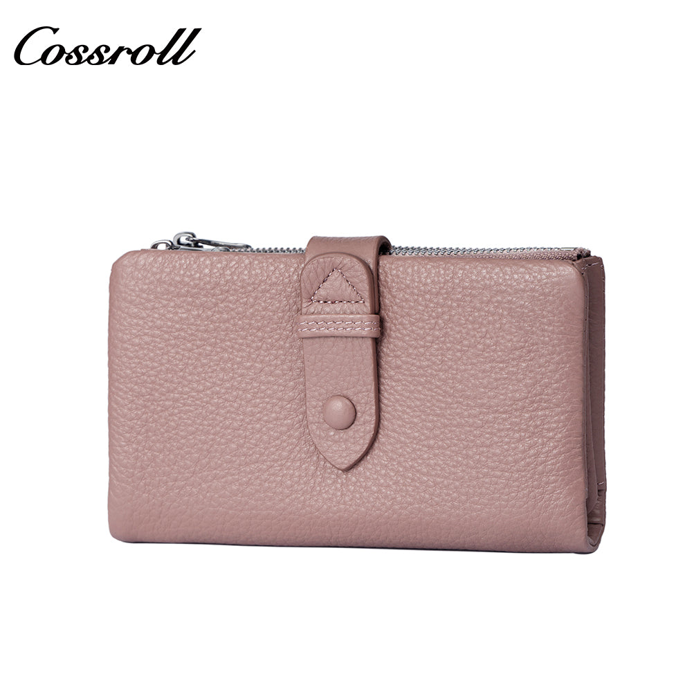 Women's Long Genuine Leather Multi-Card Slot Simple First Layer Cowhide Vertical Wallet for Export