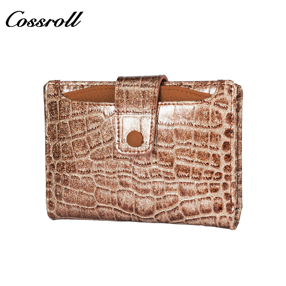 2024 new fashion crocodile purse women's large capacity buckle small purse purse card bag