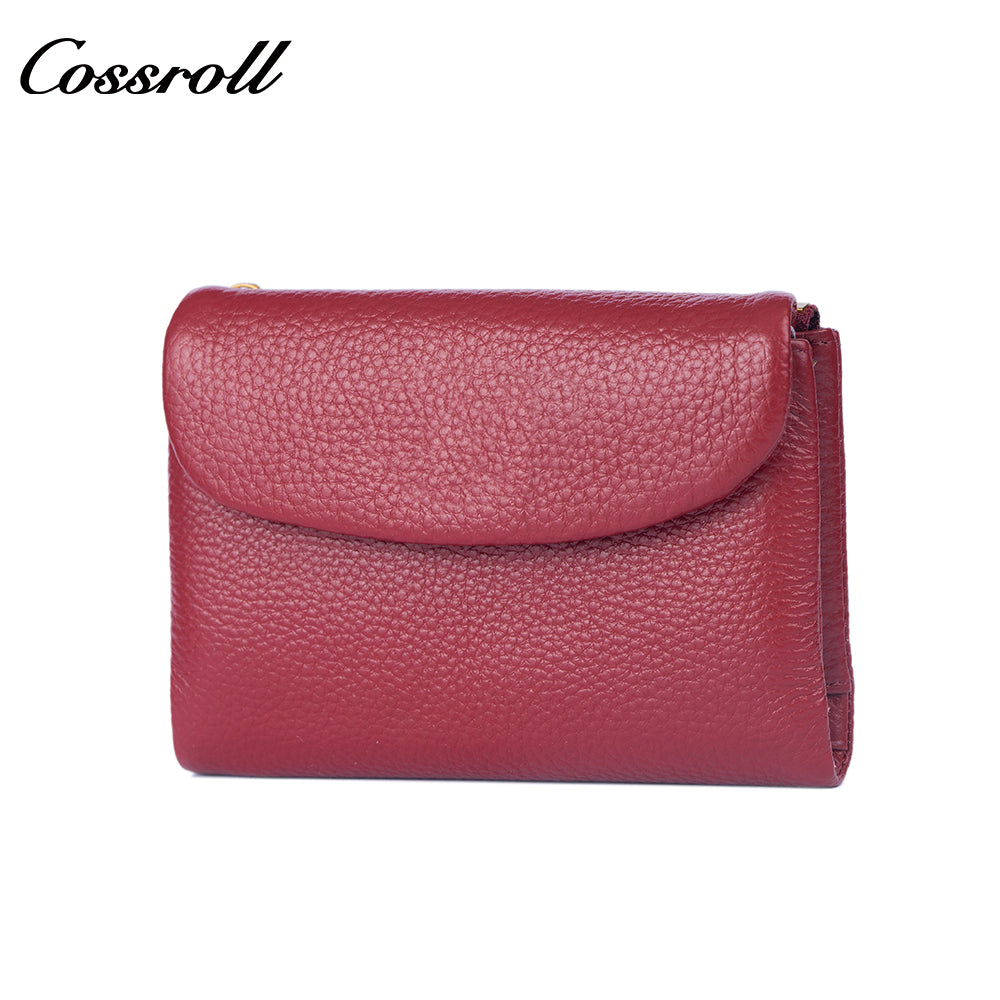 Genuine Leather Fashionable High-End Short Women's Wallet, Top Layer Soft Cowhide, Large Capacity