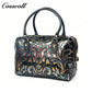Vintage Embossed Leather Boston Bag for Women, Handbag & Crossbody Purse, High-End Large Capacity Commuter Bag