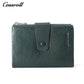 Leather Bifold Short Wallets With Double Zipper