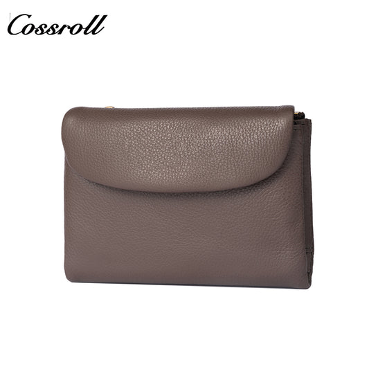 Women's wallet leather short wallet, fashionable soft leather, large capacity with multiple card slots.