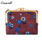 Leather women's purse Multi-functional pattern fashion short long cowhide wallet multi-card holding bag factory custom