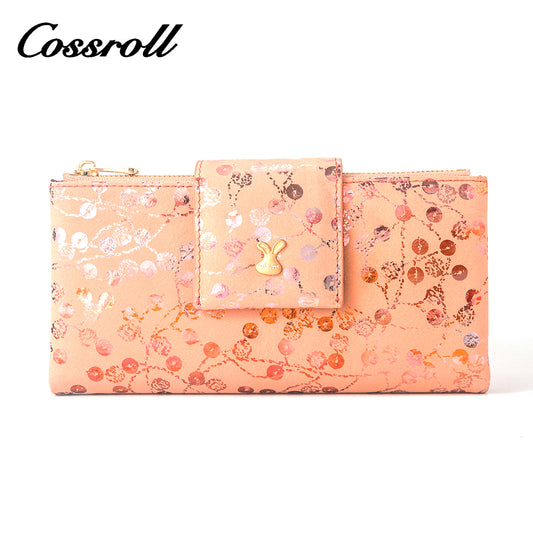 New factory custom printed leather money baotou layer cowhide change card bag cowhide hold women's purse custom