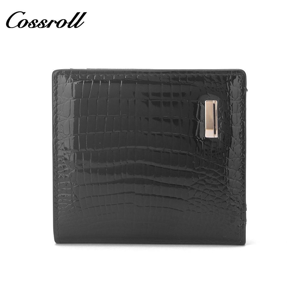New factory custom leather money baotou layer cowhide change card bag patent leather holding women's purse custom