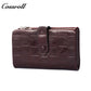 Genuine leather women's wallet with clasp, anti-demagnetization card holder, stylish European and American crocodile pattern