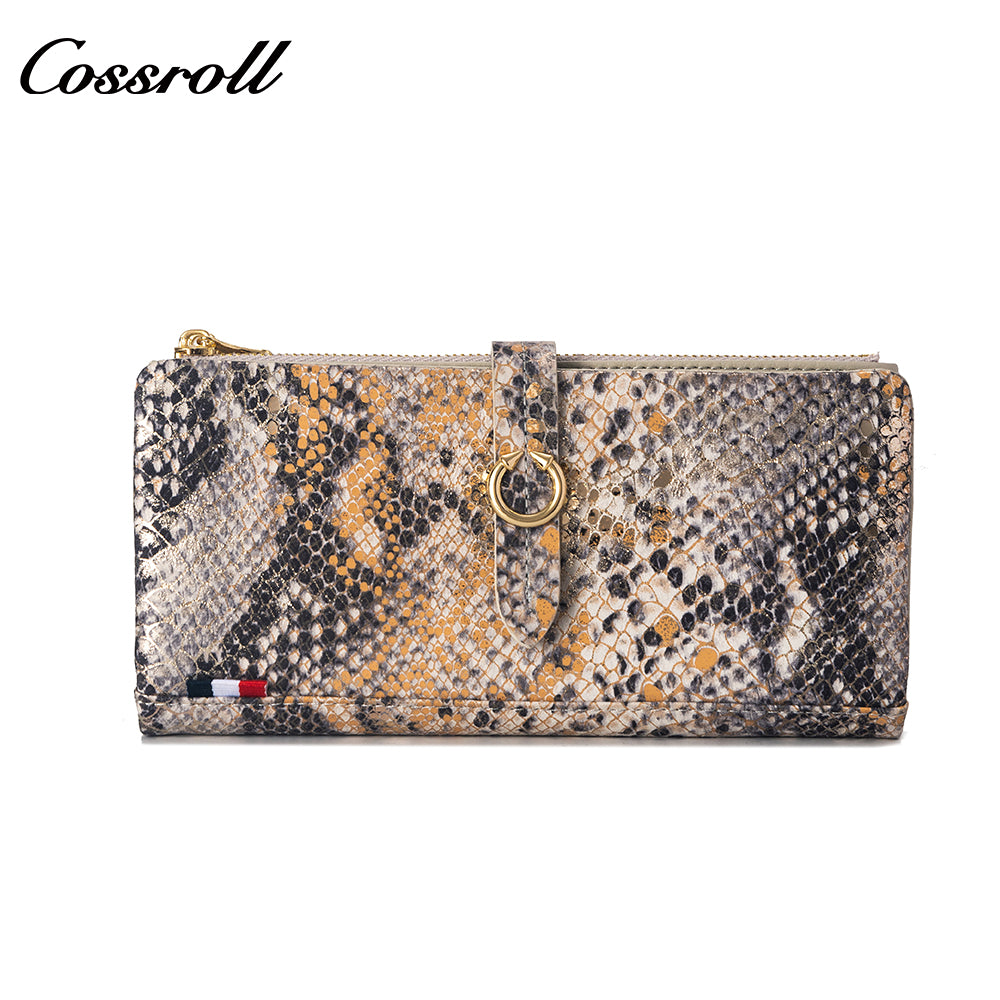 Manufacturers custom foreign trade new wallet female leather short snake wallet cowhide high-end wallet card bag certificate bag