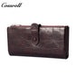 Genuine leather women's wallet with clasp, large-capacity long card holder, European and American fashion clutch