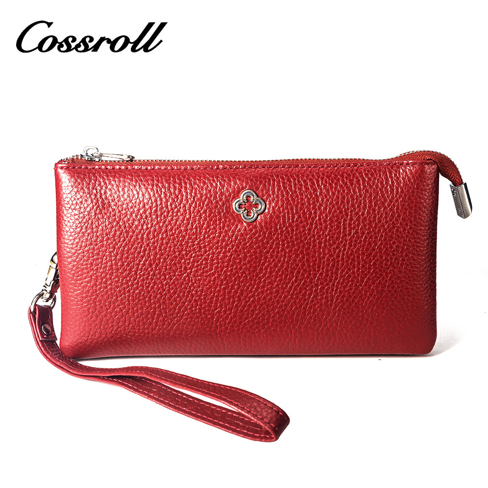 Stock Available full grain leather women's wallet With High Popularity