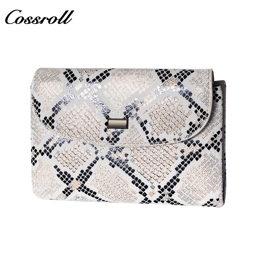 Manufacturers customized cross-border serpentine leather purse women's long cowhide women's purse multi-layer multi-card large capacity