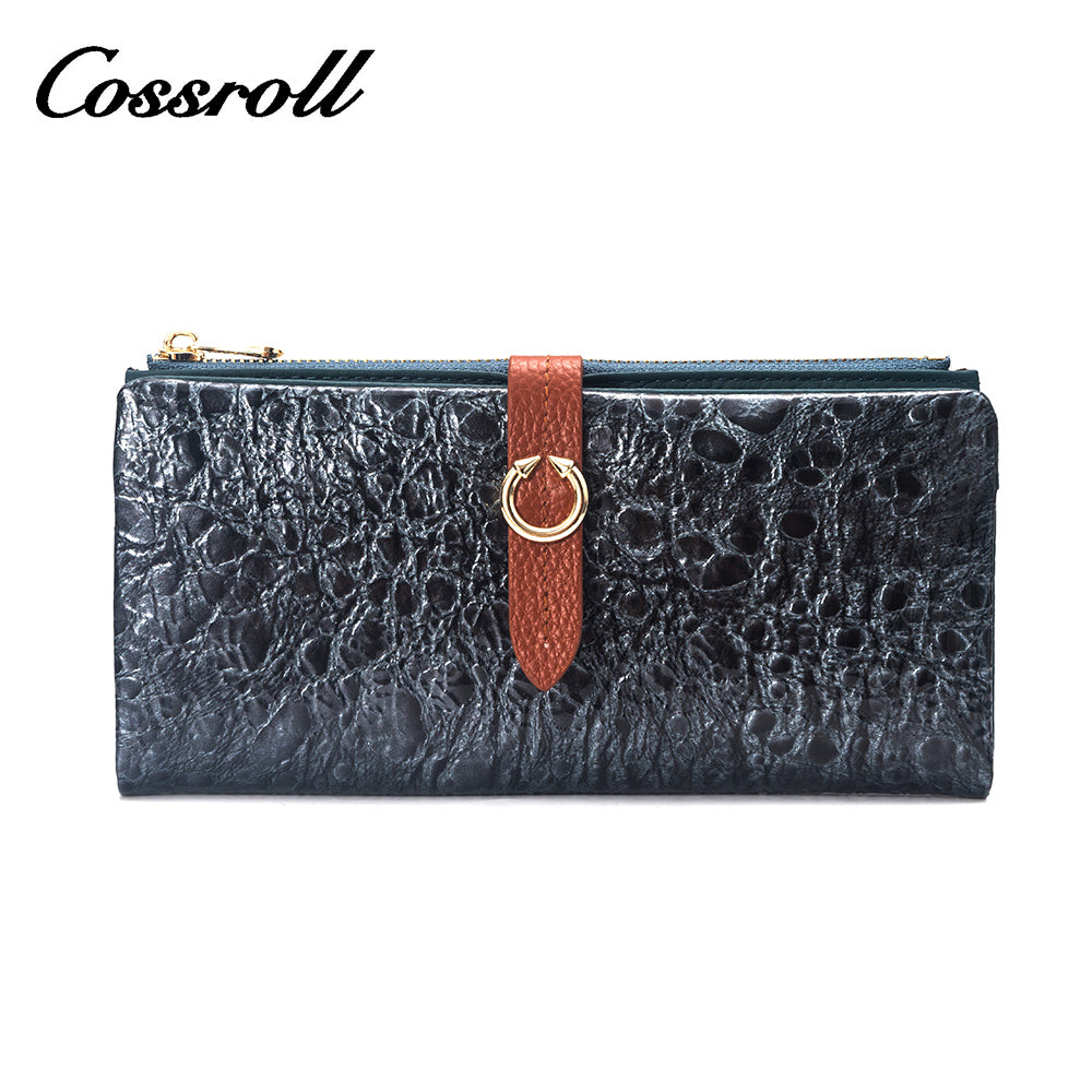 2023 Best New Products dark blue long leather wallet women With Top Selling