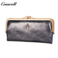 Retro multi-function folding clip long coin wallet 2024 new portable all-in-one multi-card women's mobile phone bag