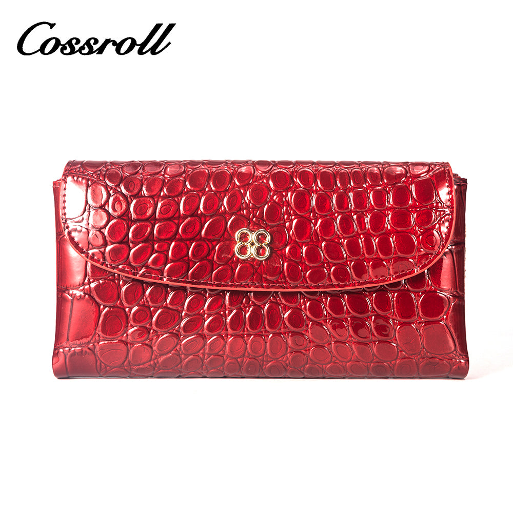 Most Popular red leather zip wallet for women With Best Brand