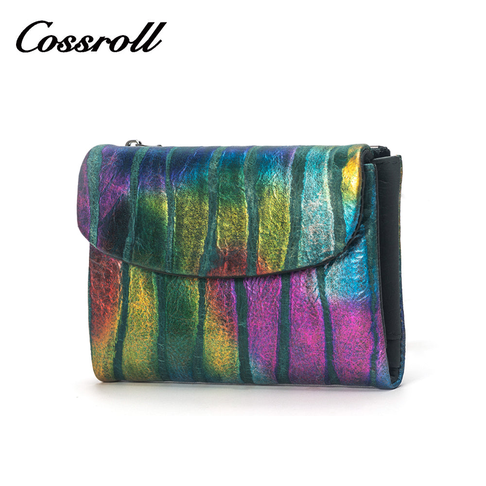 Rainbow genuine leather wallet