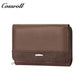 Genuine leather women's long wallet, tri-fold with clasp, simple and versatile women's clutch
