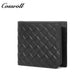 Men's Diamond Quilted Genuine Leather Bifold Wallet, Multi-Slot Ultra Slim Short Purse for Business & ID Cards