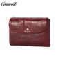 Genuine Leather Women's Wallet, Short Waxed Leather, Multiple Card Slots, ID and Coin Purse