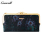 Factory custom 2023 fashion vintage pattern purse women's long and short leather purse holding large capacity wallet