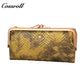 2024 new long serpentine leather wallet multi-function folding wallet card bag women