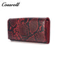 Explosive factory recommends snake pattern classic long ladies wallet wine red