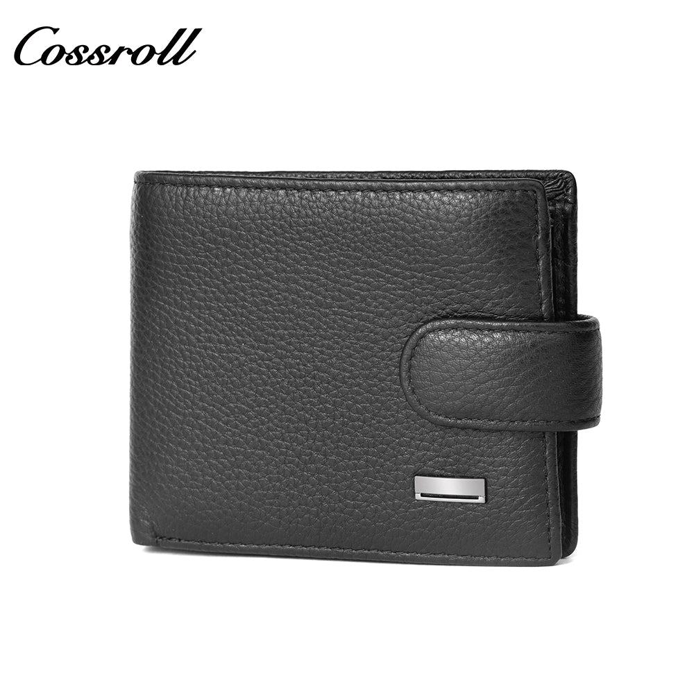 New men's genuine leather wallet, business ultra-thin, large capacity with card slots and bill compartment, factory customized