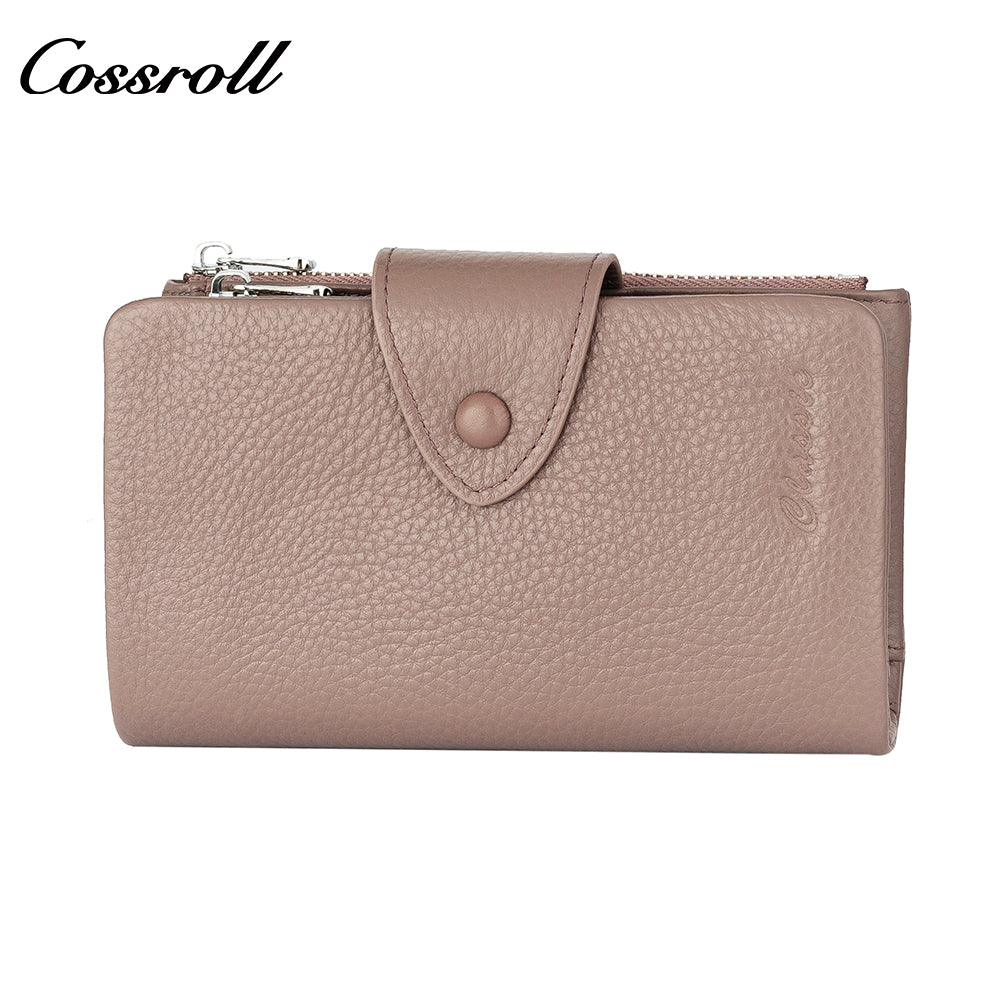 Wholesale High Quality  ladies purse  geniune leather wallet  Lychee leather